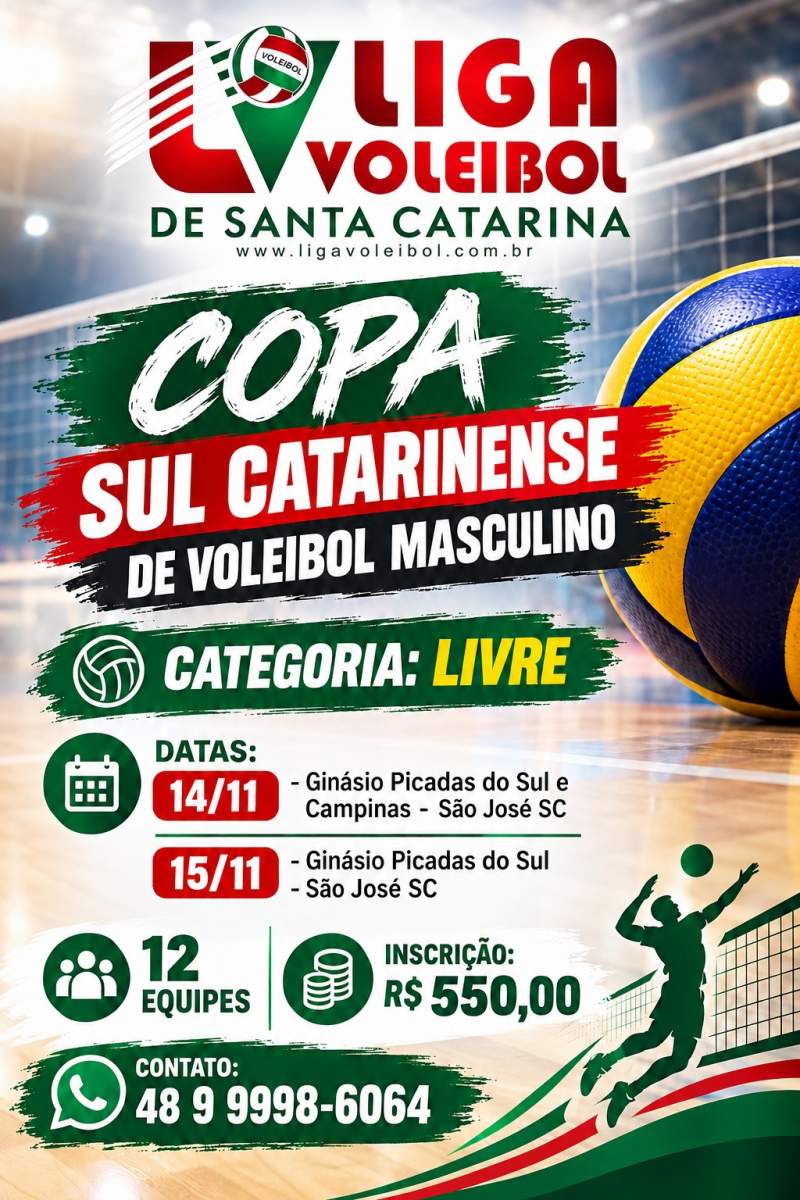 Copa Sul Catarinense de Voleibol Masculino ser� em S�o Jos�